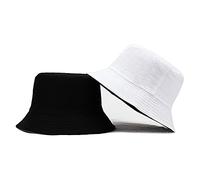 YXWYXWA New Unisex s Women Summer Double Side Bucket Hat Men Pure Color Panama Fedoras Outdoor Fisherman Hat Visor Basin cap