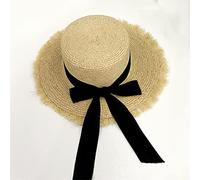 YXWYXWA Nuovo Cappello da Sole Estivo A Wire Rafia Cappello viscere dei Cappelli Piatti da Donna per Vacanza per la Spiaggia da Donna
