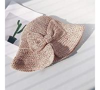 YXWYXWA Parent-Child 100% Raffia Bow Sun Hat Wide Brim Floppy Summer Hats for Women Beach Panama Straw Dome Bucket Hat Shade Hat