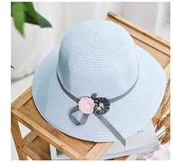 YXWYXWA Parent-Child 's Straw Hat Female Bowknot Flowers Outing Summer Seaside Beach Sun Hat