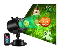 YXWYXWA Projector Light,Halloween Holographic Projector 2 in 1 Water Wave Stage Light with 12 Slides Patterns Waterproof Outdoor Christmas Landscape Projector Lighting for Halloween Xmas Holiday