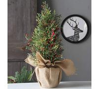 YXWYXWA PVC - cipresso, Decorazione per Albero di Neve con Piccoli Frutti Rossi, Natale, Albero Decorativo per la scrivania, utilizzato per l'atmosfera dello Shopping in Ufficio a casa