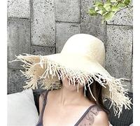 YXWYXWA Raffia Big Beach Hats for Women Wide Brim Sun Hat Ladies Hollow Breathable Summer Cool Hat