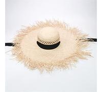 YXWYXWA Raffia Big Beach Hats for Women Wide Brim Sun Hat Ladies Hollow Breathable Summer Cool Hat