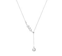 YXWYXWA s for Women, Long Necklace Silver 925 Sterling Silver Pendant Necklace 3mm/8mm Round Shape Pearl Jewelry for Mom Friend