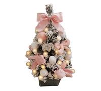 YXWYXWA Set Natalizio: Albero di Natale Fatto a Mano, Albero di Neve Che Cade, Albero Decorativo da Tavolo Bianco Floccato, Decorazione Classica, Adatto per Lo Shopping in Ufficio a casa