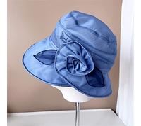 YXWYXWA Silk Fisherman Hat Women's Summer Sunscreen Silk Hat Three-Dimensional Flower Basin Hat