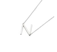 YXWYXWA Stainless Steel Letter Necklace for Women - Cable Chain, Silver Jewelry for Birthday Parties