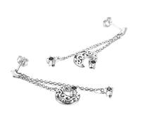 YXWYXWA Star And Moon Long Chain Drop Earrings for Women Black Jewelry