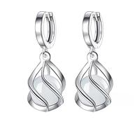 YXWYXWA Sterling Silver Drop Earrings for Women Opal Hollow Beads Dangle