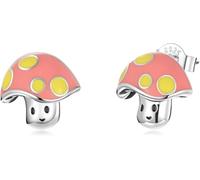YXWYXWA Sterling Silver Jewelry, Cute Mushroom Ear Studs 925 Sterling Silver Girl Stud Earrings Jewelry Birthday Party Gift