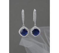 YXWYXWA Sterling Silver White Zircon Inlaid Earrings for Women Dangle Drop Wedding Engagement Jewelry