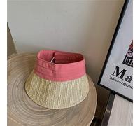 YXWYXWA Summer Double-Sided Wear Woven Hats for Women Empty Top Adjustable Foldable Peaked Sun Hat Beach Accessories