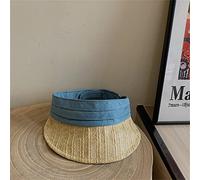 YXWYXWA Summer Double-Sided Wear Woven Hats for Women Empty Top Adjustable Foldable Peaked Sun Hat Beach Accessories