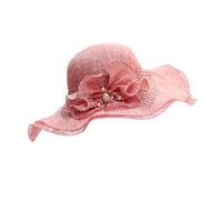 YXWYXWA Summer Edge Cotton Hemp Beach Hat Women's Flower Big Brim
