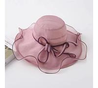 YXWYXWA Summer Women's Silk Foldable Big Brim Fisherman Hat Seaside Holiday