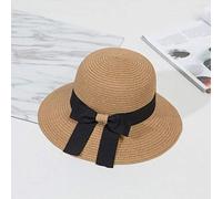 YXWYXWA Sun Hat Big Black Bow Summer Hats Women Foldable Straw Beach Panama Hat Visor Wide Brim Femme Female Bohemia Shade Hat