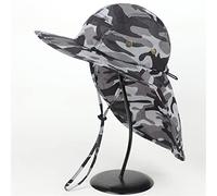 YXWYXWA UPF50+ Men Summer Mesh Breathable Sun Hat Women Wide Brim with Neck Flap UV Protection Fishing Foldable Bucket cap