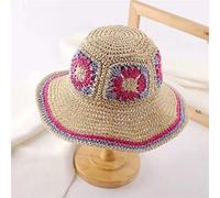 YXWYXWA Women Summer Floral Crochet Bucket Hat Handmade Weave Sunflower Boho Style Beach Hat Vacation Sun Hat