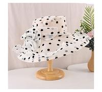 YXWYXWA Women's Hat Female Summer Large Along Yarn Hat Polka DOT Floral Organza Roll Edge