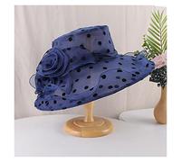 YXWYXWA Women's Hat Female Summer Large Along Yarn Hat Polka DOT Floral Organza Roll Edge