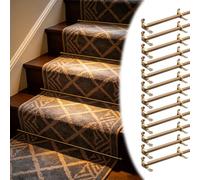 YXXSDP Aste per Moquette Set supporti aste tappeto scale 16 14 12 10 8 6 4 2 pezzi, barre guida in ottone per moquette scale, barra fissaggio, facile installazione/rimozione(12 pack,L 32in/81cm)