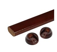 YXXSDP Tubo Asta Barra Appendiabiti Barra per Appendere i Vestiti, Asta per Armadio Ovale in Legno Tagliata su Misura, Barra per Appendere i Vestiti Ovale Resistente e Multiuso(Dark Walnut,75cm/30in)
