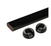 YXXSDP Tubo Asta Barra Appendiabiti Barra per Appendere i Vestiti, Asta per Armadio Ovale in Legno Tagliata su Misura, Barra per Appendere i Vestiti Ovale Resistente e Multiuso(Black,75cm/30in)