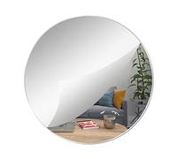 YXYAOLEE 1 Pack Acrilico Specchi Rotondi Non Vetro Piatto Specchio Rotondo Autoadesivo Specchio Rotondo Wall Sticker Decalcomanie per la Casa Soggiorno Camera da letto Decor (20 * 20CM)