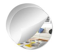 YXYAOLEE 2 Pack Acrilico Specchi Rotondi Non Vetro Piatto Specchio Rotondo Autoadesivo Specchio Rotondo Wall Sticker Decalcomanie per la Casa Soggiorno Camera da letto Decor (20 * 20cm)