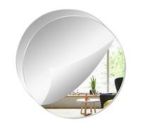 YXYAOLEE 2 Pezzi Specchi Rotondi in Acrilico Specchio Rotondo Non Vetro Piastra Specchio Rotondo Autoadesivo Adesivo da Parete Decalcomanie per la Decorazione della Camera（24 * 24cm）