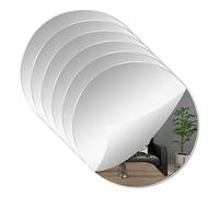 YXYAOLEE 6 Pack Acrilico Specchi Rotondi Non Vetro Piatto Specchio Rotondo Autoadesivo Specchio Rotondo Wall Sticker Decalcomanie per la Casa Soggiorno Camera da letto Decor (20 * 20cm)