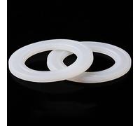 Guarnizione piatta in silicone da 2 pezzi, spessore 2,5 mm, rondella di tenuta for raccordi for tubi ID 20 25 32 40 50 mm, rondelle piatte in silicone bianche(20mm)
