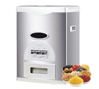 YXYLJOZ Contenitori per Cereali e Riso, contenitori Automatici per Alimenti secchi per la dispensa della Cucina, Comodi per conservare e Resistenti all'umidità e alla Muffa. (Grey 10kg)