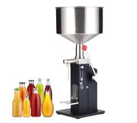 YXYLJOZ Macchina riempitrice Manuale per Pasta liquida da 10-100 ml, riempitrice Regolabile per Bottiglie in Acciaio Inox con tramoggia per Latte, Acqua, succhi di Frutta, Shampoo e mieles (5)