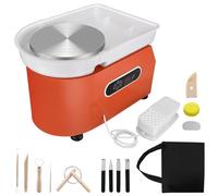 YXYLJOZ Tornio da vasaio 350W, tornio Elettrico da vasaio da 25 cm, velocità Regolabile a 2000 Giri/min con Pedale e Maniglia, vaschetta in ABS Rimovibile, velocità Regolabile per Il Fai (Foot Pedal)