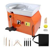YXYLJOZ Tornio da vasaio 350W, tornio Elettrico da vasaio da 25 cm, velocità Regolabile a 2000 Giri/min con Pedale e Maniglia, vaschetta in ABS Rimovibile, velocità Regolabile per Il Fai (LCD)