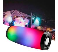 YXYSSMDGHY Altoparlante Bluetooth Wireless, Boom Box con Luce a LED Colorata, Supporto per Scheda Tf, Radio FM, Impermeabile, Barra Audio USB, per Feste, Celebrazioni Festive, All'aperto,Black