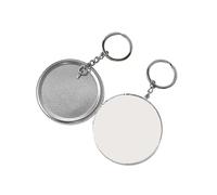 YXZKJZJ 100 Pezzi 44 mm 58 Portachiavi in plastica e Metallo, Spilla, Bottoni, Parti, Forniture for Badge Rotondi Vuoti per Feste, Eventi Sportivi(58MM Metal -100PCS)