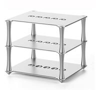 YXZQLOZ Mini rack audio a 3 livelli, supporto in lega di alluminio con fori ventilati per amplificatori DAC HiFi, organizer per componenti desktop per audiofili e amanti della musica