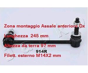 YY ASTA TIRANTE BARRA STABILIZZATRICE ANT. DX CHRYSLER 300 C JAPKO 106914R