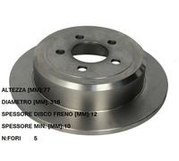 JAPKO Disco freno posteriore pieno diametro 316 mm spessore 12 mm 61008C