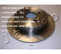 YY DISCO FRENO POST. TOYOTA COROLLA - COROLLA VERSO - S.W. - TRE VOLUMI 61215
