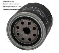 YY FILTRO OLIO PER DAIHATSU - FORD - TOYOTA - VW JAPKO 10201 OE 90915TD003