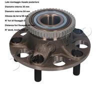 YY KIT MOZZO RUOTA POST. HONDA CIVIC VIII Hatchback JAPKO 424007 - 42200-SMG-G51