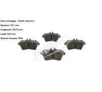 YY KIT PASTIGLIE FRENO ANT. MERCEDES-BENZ A150 A160 A160 CDI )500068