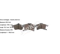 YY KIT PASTIGLIE FRENO ANT. OPEL ASTRA H -COMBO - CORSA - MERIVA - ZAFIRA 500032