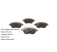 YY KIT PASTIGLIE FRENO ANT. PER FIAT 500 L OPEL CORSA D JAPKO 500076 OE 77366534