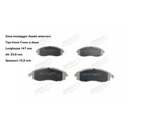 YY KIT PASTIGLIE FRENO ANT. PER HYUNDAI H-1 / STAREX - PORTER PICK-UP 50H02