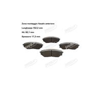 YY KIT PASTIGLIE FRENO ANT. PER KIA SORENTO III JAPKO 50K30 OE 58101-C5A70